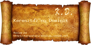 Keresztény Dominik névjegykártya